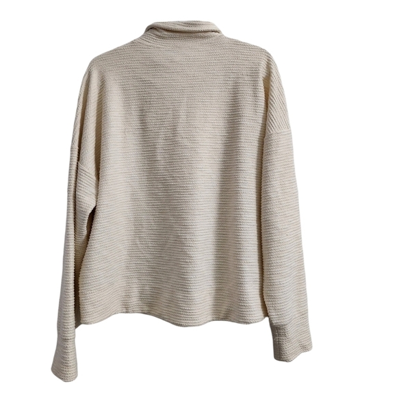 Sweaty Betty Sweater Womens 12 Ivory Rest Up Half Zip Pullover Boxy Fit Relaxed‎ - Picture 7 of 9